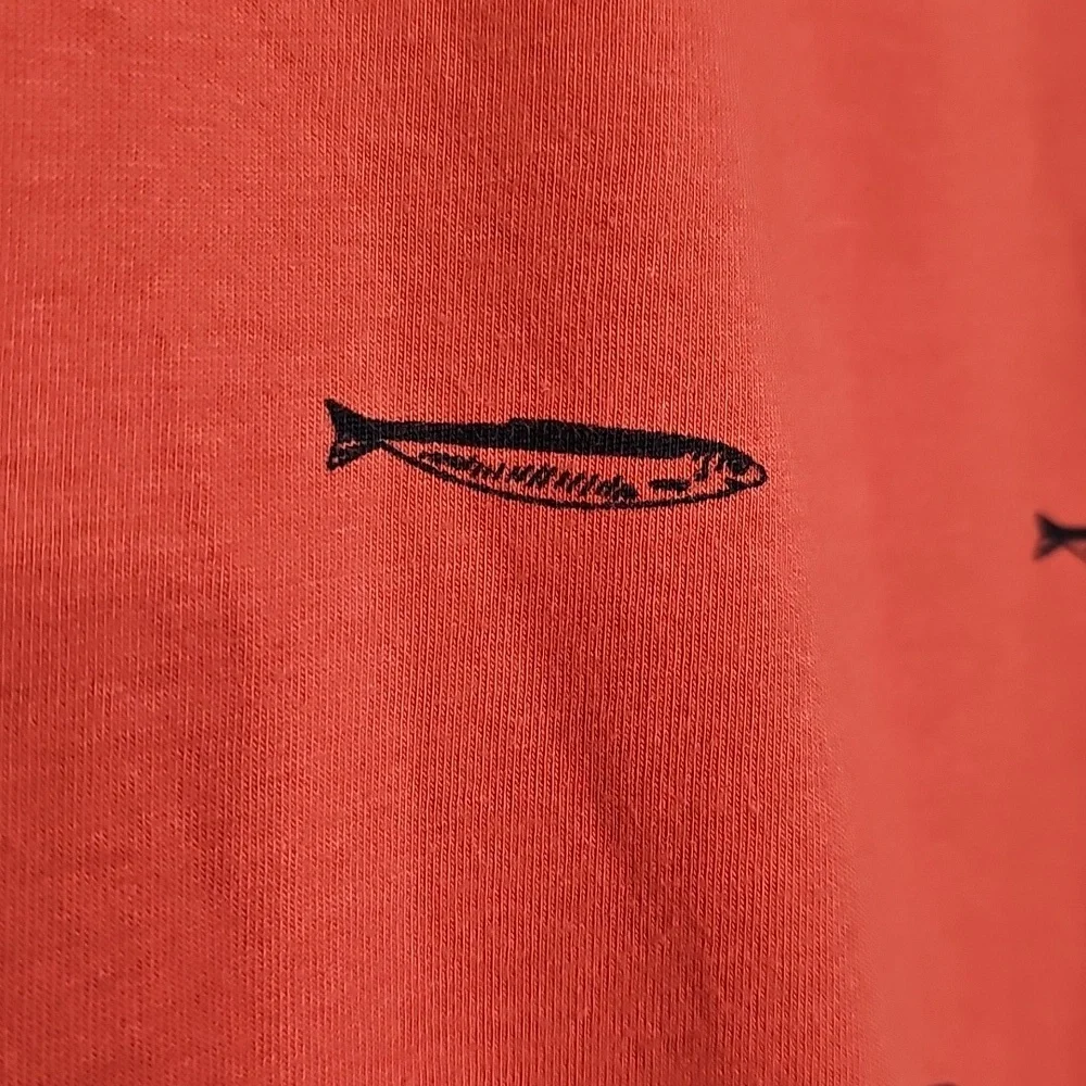 Helly Hansen Red Short-Sleeve Polo with Micro Fish Print - Picture 3 of 6